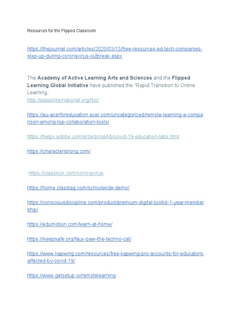 Flipped Classroom Resources | PDF