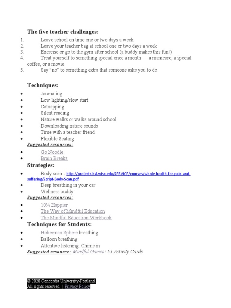 Self Care Tips Sheet | PDF | Self-Improvement