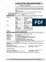 Cartridge 5,56 X 45 MM, Ball, NATO SS109: General Data