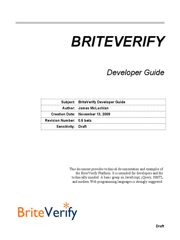 Briteverify Developers Guide | PDF | Representational State Transfer ...