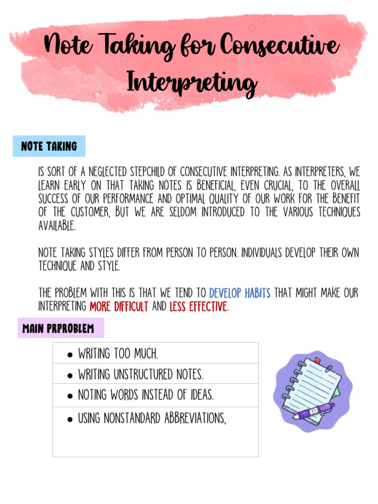 Effective Note Taking for Interpreters | PDF
