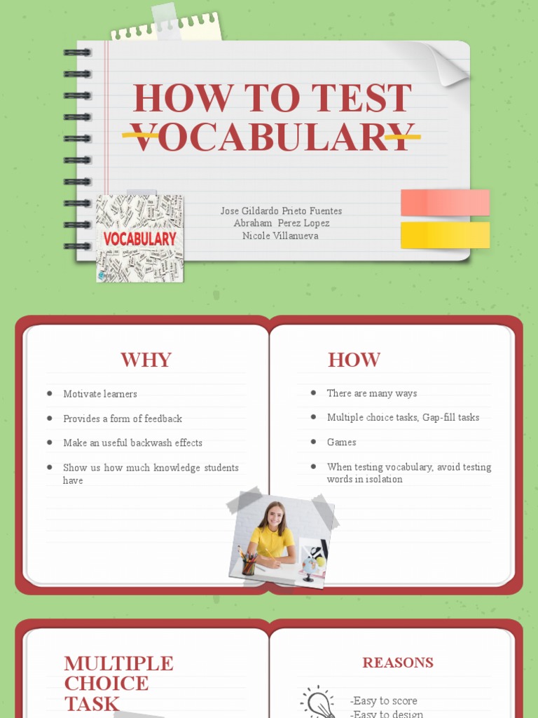 Vocabulary Testing Methods Guide | PDF