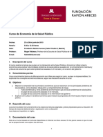 (ESP) Syllabus For Public Health Economics - Roger Feldman
