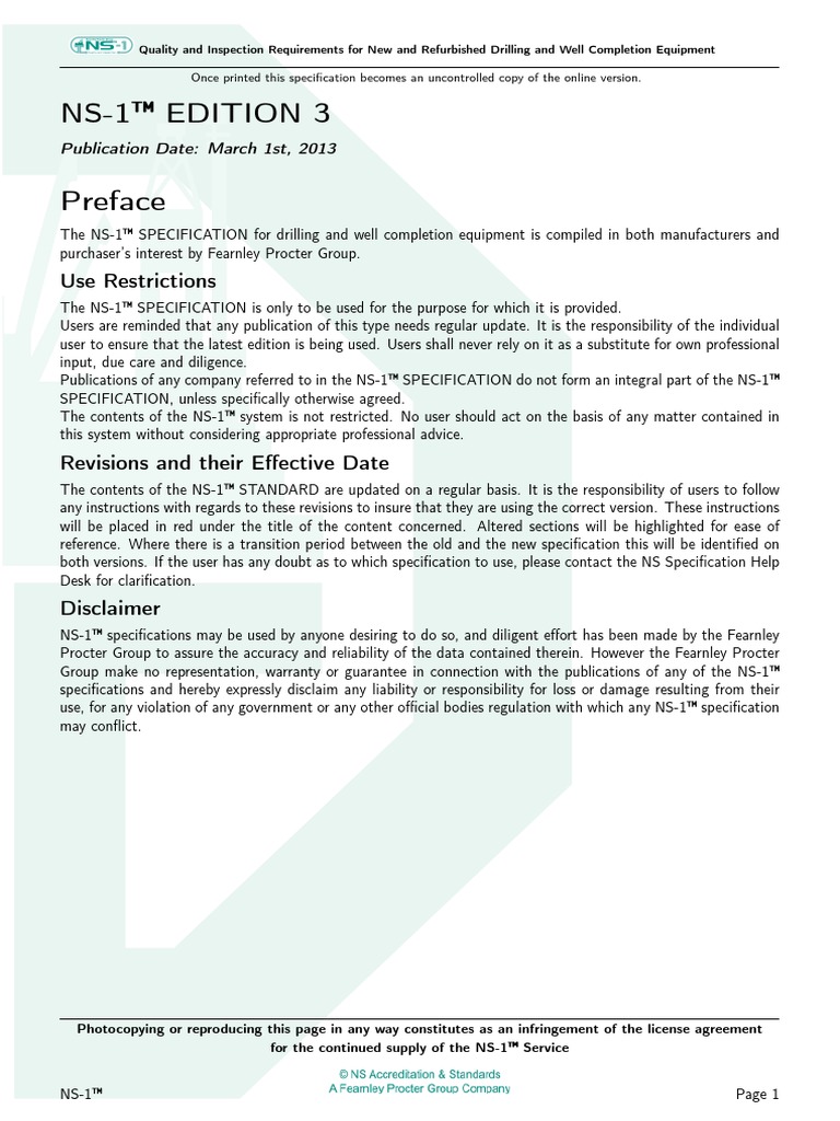 Preface NS 1 A4 Watermarked PDF | PDF | Specification (Technical ...