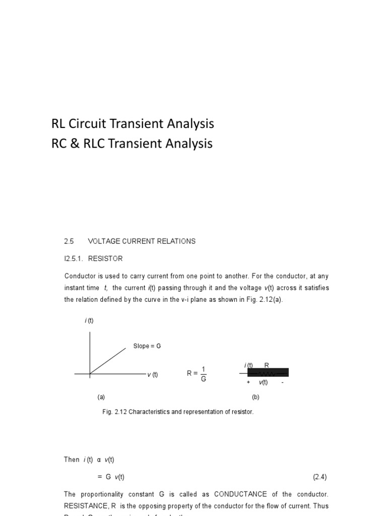 RL Circuit Transient Analysis RC & RLC Transient Analysis | PDF ...