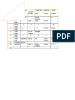 School class schedule by day