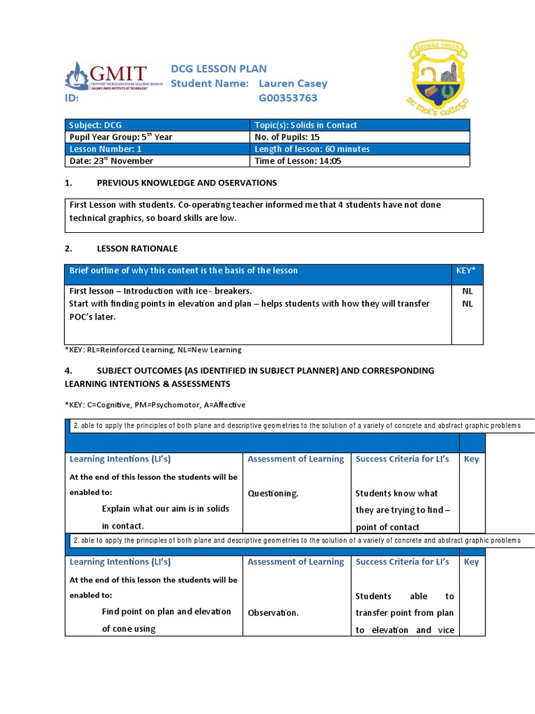 Lesson 1 | PDF | Lesson Plan | Educational Psychology