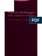 Heidegger Martin - Que Significa Pensar PDF
