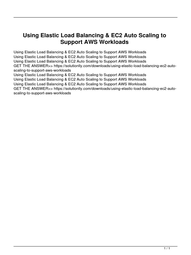 AWS Load Balancing & Auto Scaling Guide | PDF