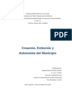 Creacion, Extincion y Autonomia Del Municipio