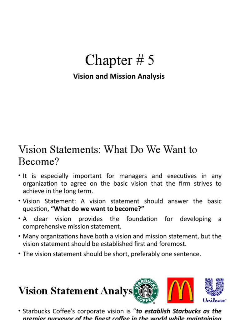 Vision and Mission Statement Analysis | PDF | Goal | Leadership