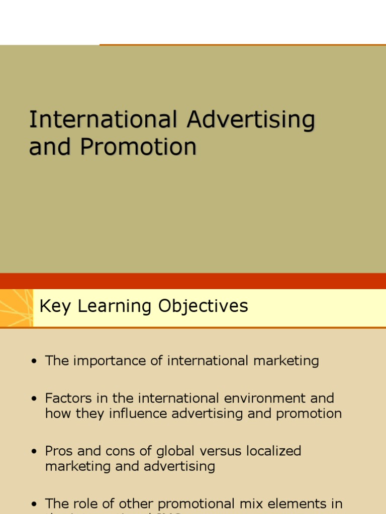 Wk9 International Advertising | PDF | Advertising | Mass Media