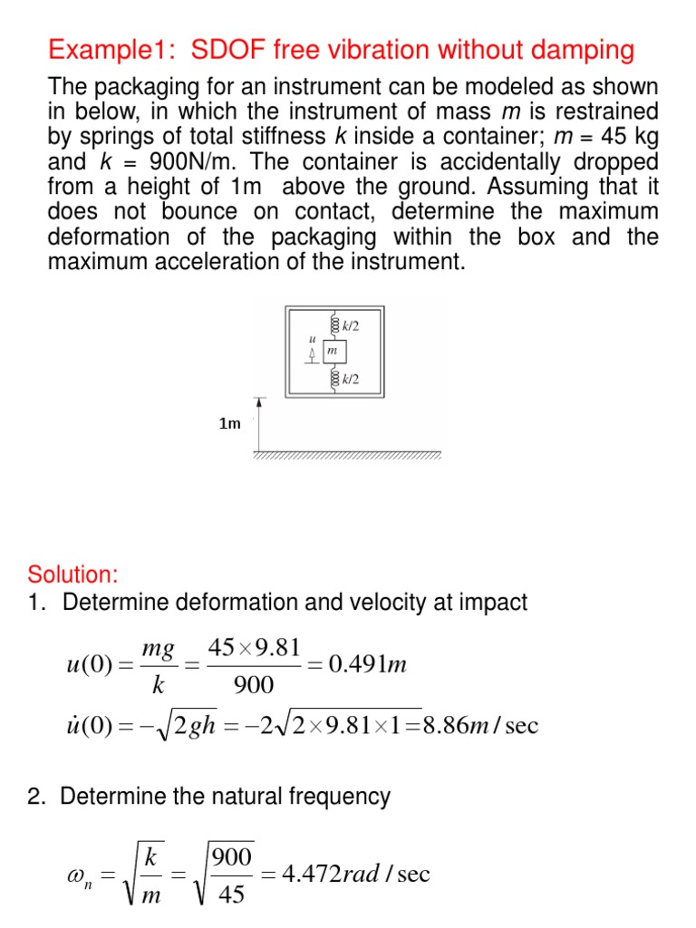 SDOF Free Vibration Analysis Examples | PDF | Science & Mathematics