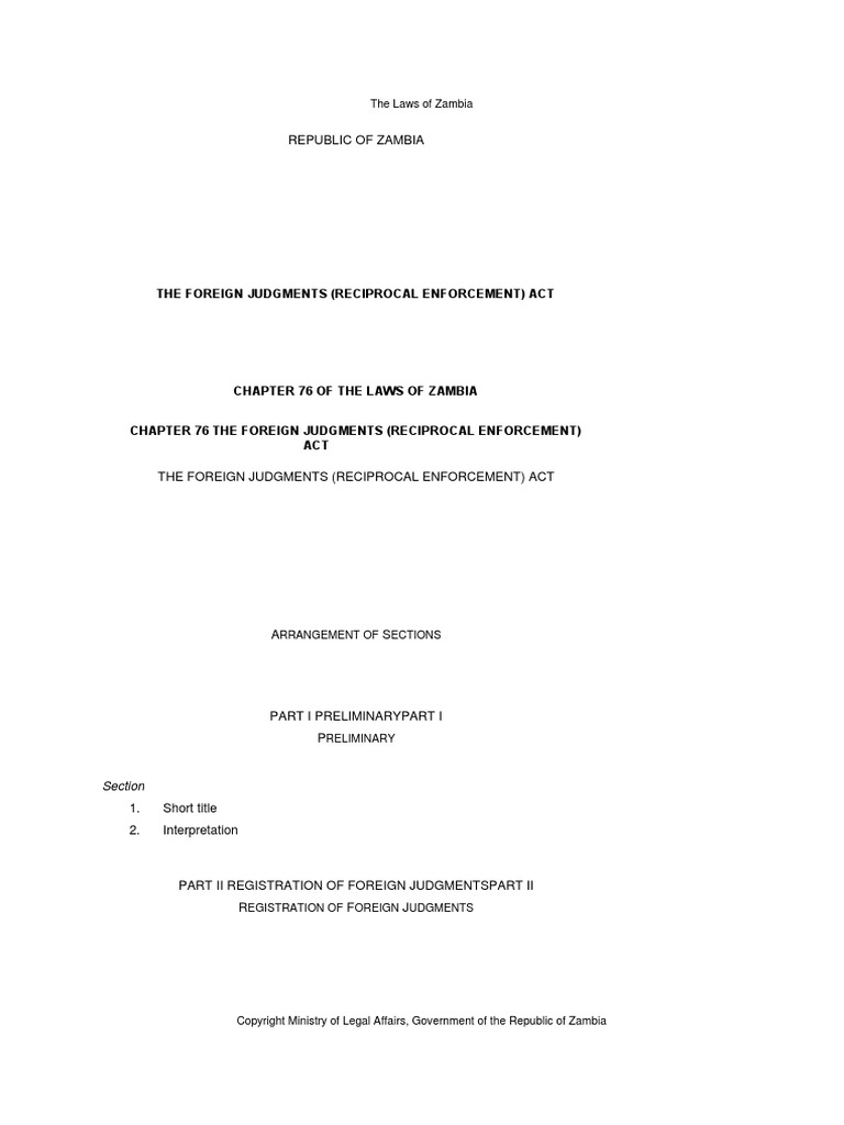 Foreign Judgements (Reciprocal Enforcement) Act PDF Judgment (Law