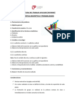 Estructura Del Trabajo Aplicado - Estadística Descriptiva y Probabilidades (Informe) PDF