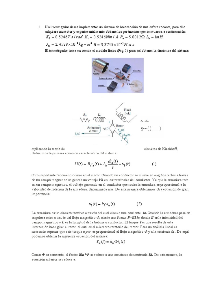Modelo Matematico de Un Motor DC | PDF | Campo magnético | Corriente ...