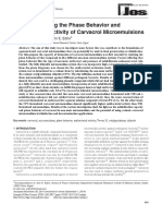 Factors Affecting The Phase Behavior and Antimicrobial Activity of Carvacrol Microemulsions