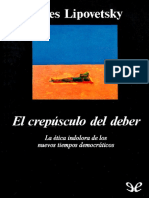 El Crepusculo Del Deber - Gilles Lipovetsky