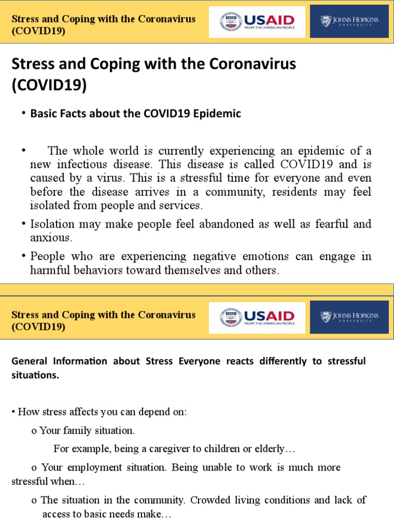 Stress and Coping With The Coronavirus | PDF | Stress (Biology) | Feeling