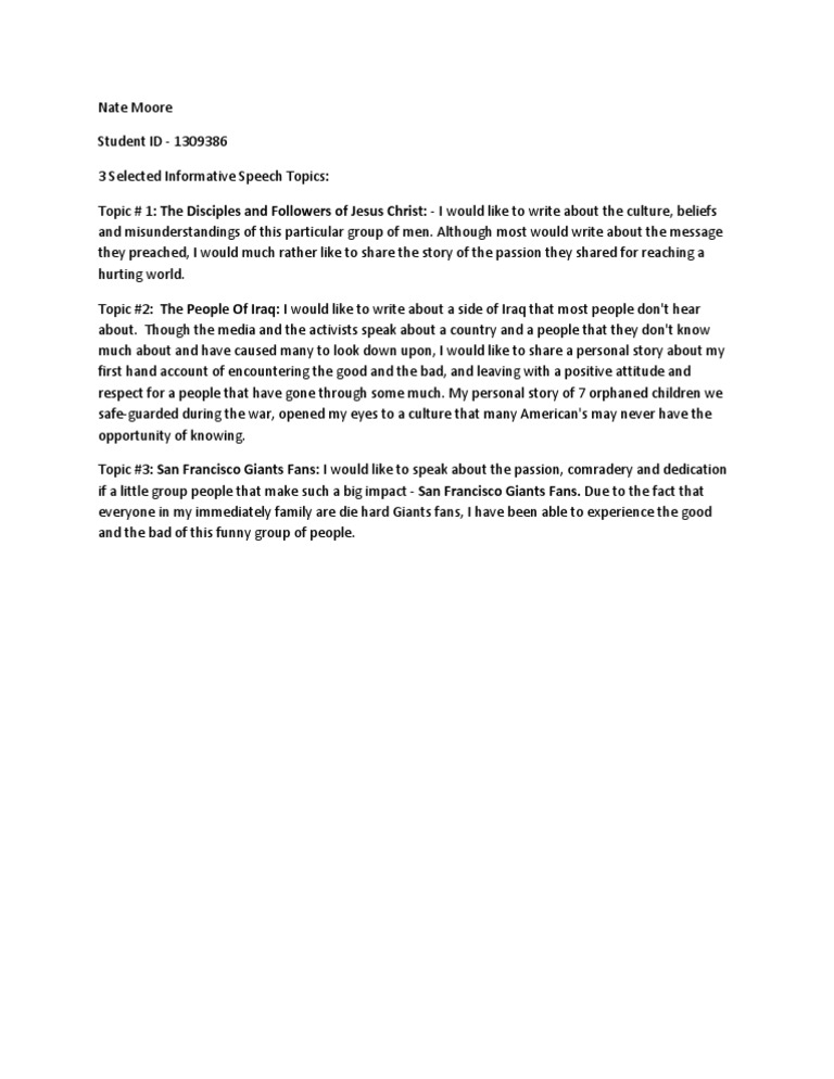 Speech possible topics image