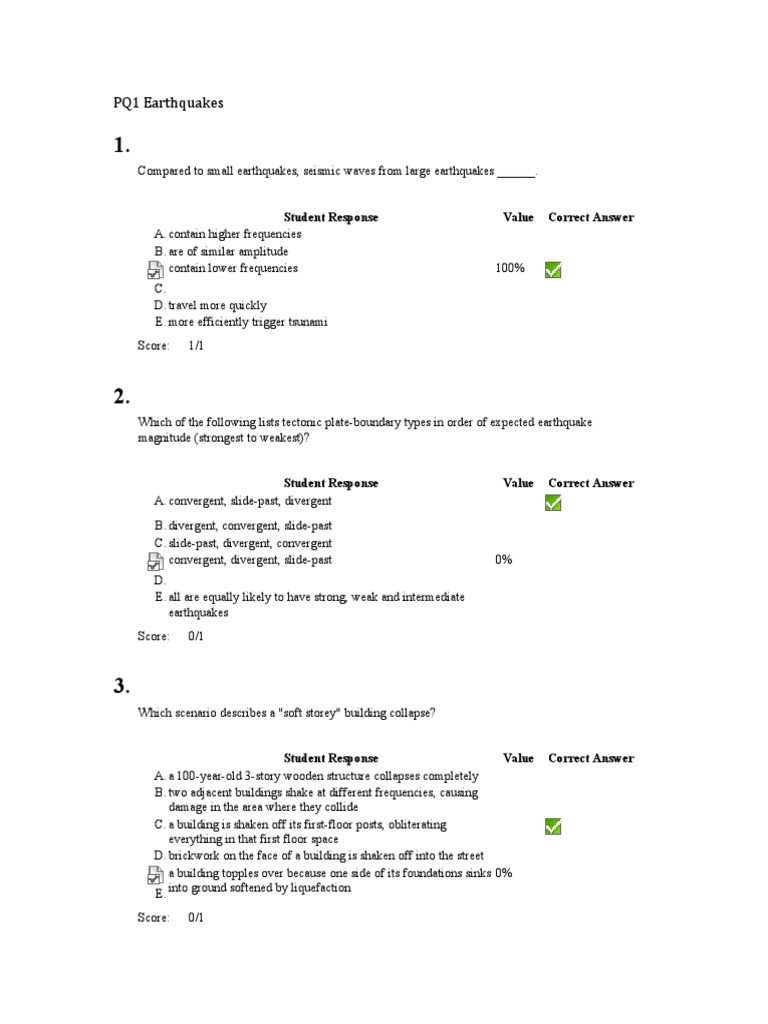 EOSC 114 Final Exam Review: Earthquakes | PDF | Earthquakes | Natural ...