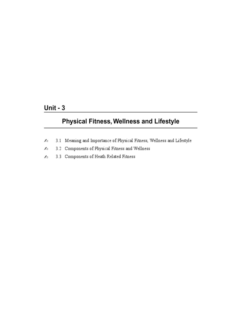 Importance of Fitness and Wellness Components | PDF | Physical Fitness ...