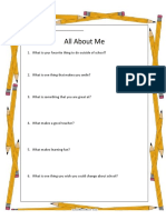 All About Me - Interest Inventory
