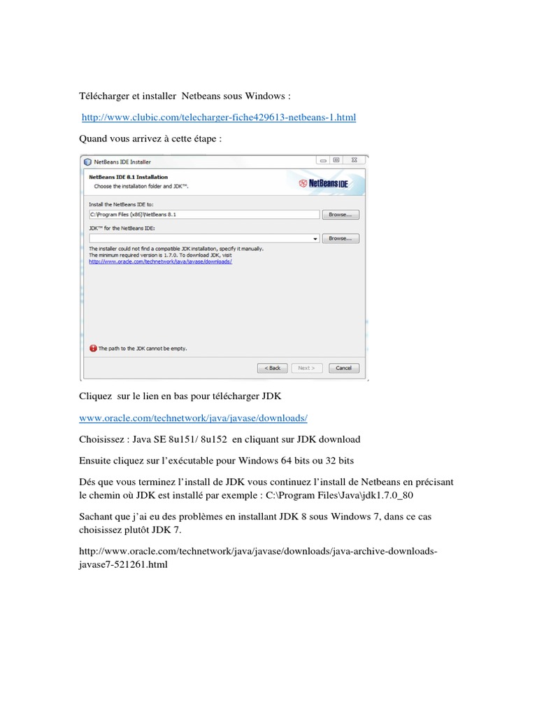 Installer Java et Netbeans sur Windows | PDF