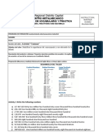 Regional Distrito Capital Actividad de Vocabulario Y Practica