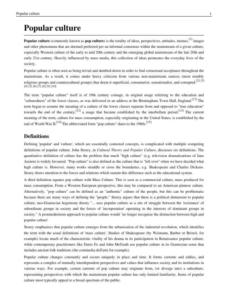 pop culture research paper pdf