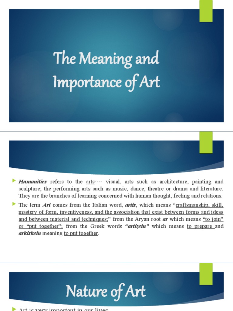 The Meaning and Importance of Art | PDF | Fine Art | Paintings