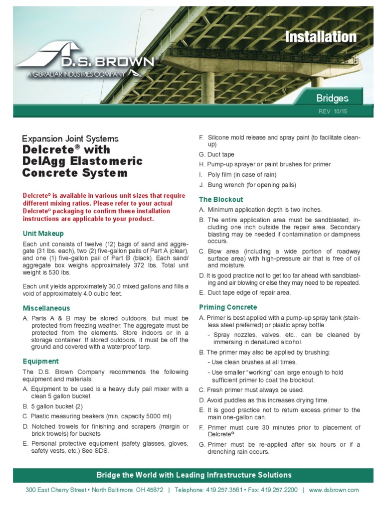 Delcrete With Delagg Elastomeric Concrete System: Bridges | PDF