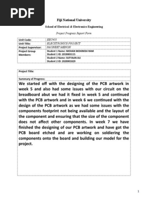Project Progress Report Form 4