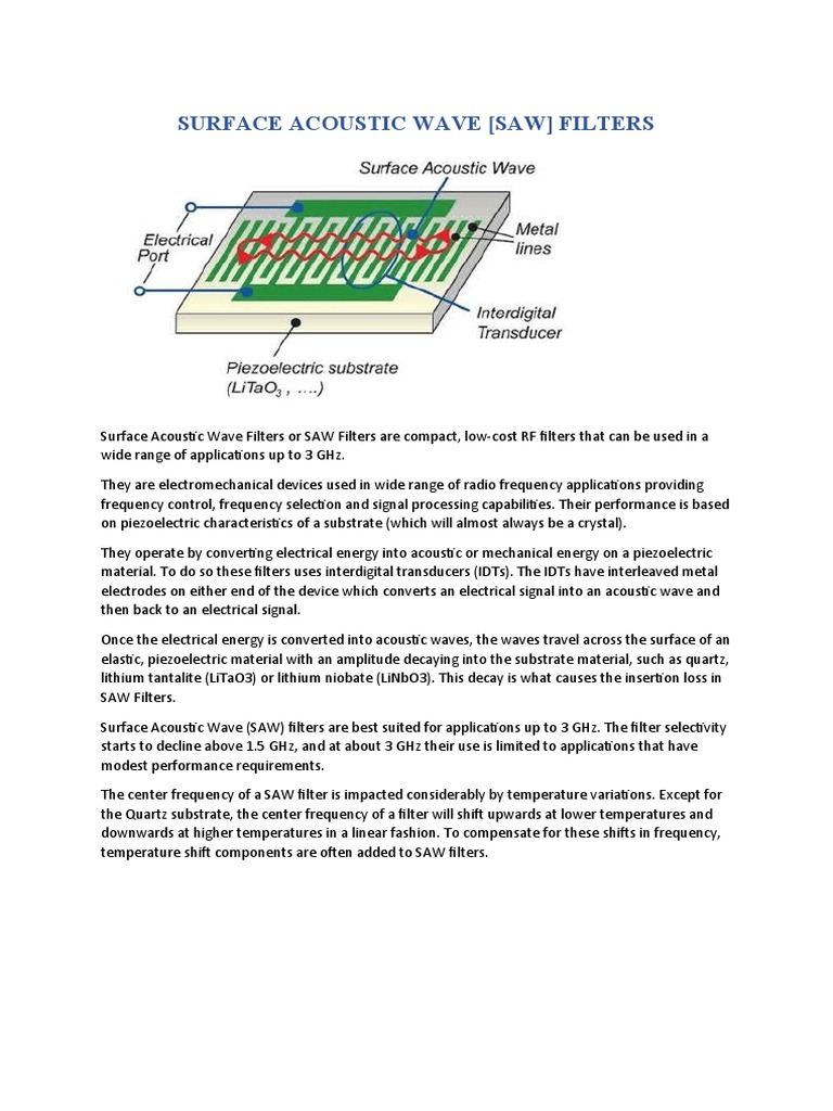 SAW Filters: Design and Applications | PDF | Science & Mathematics ...