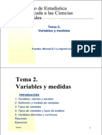 Tema para estudiar variables y medidas