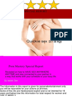 Special Report: Quickie Sex Strategy