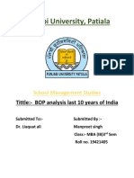 Punjabi University, Patiala: Tittle:-BOP Analysis Last 10 Years of India