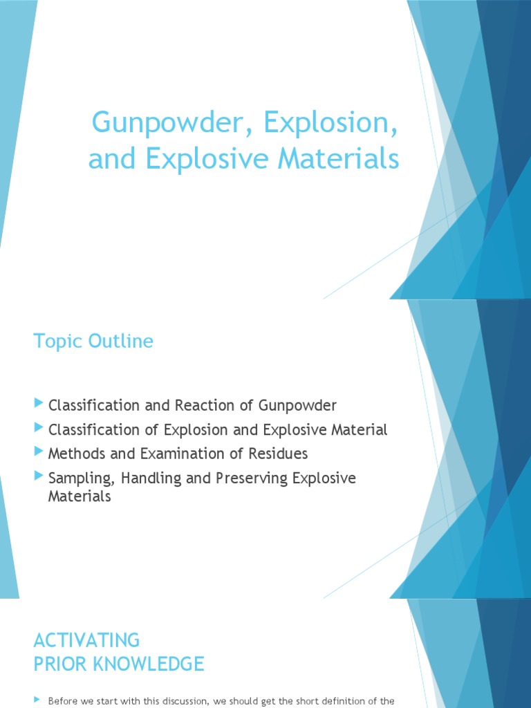 Explosives: Types and Handling | PDF | Explosion | Gunpowder