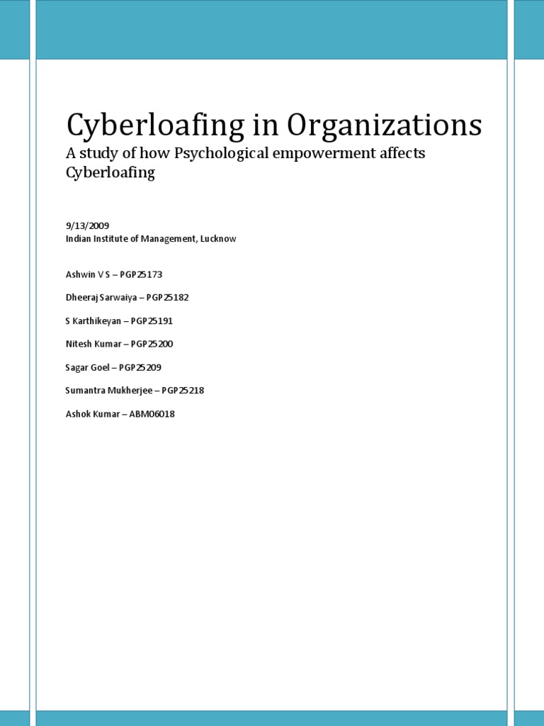 Photo inspiration: Gallery Detail: Psychological Empowerment Cyberloafing