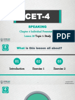 Chapter 4 Individual Presentation Lesson 20: Speaking