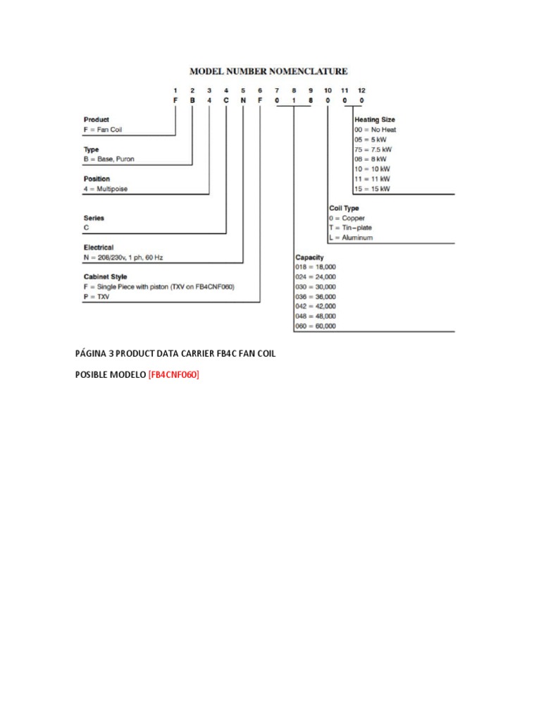 Extracto Product Data Carrier FB4C Fan Coil PDF