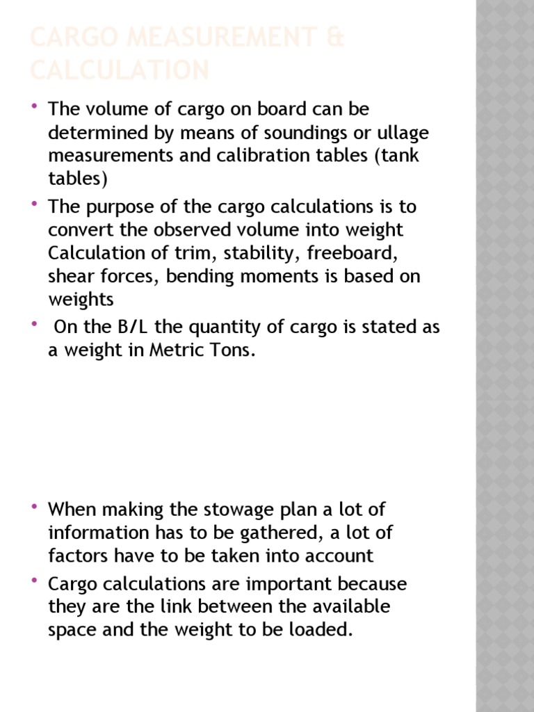 Cargo Measurement & Calculation PDF Density Oil Tanker
