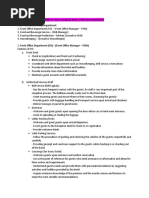 UNIT 6: Four Functional Areas of The Accommodation Four Functional Areas/Department