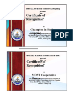 Certificate of Recognition: Champion in Station Hopping