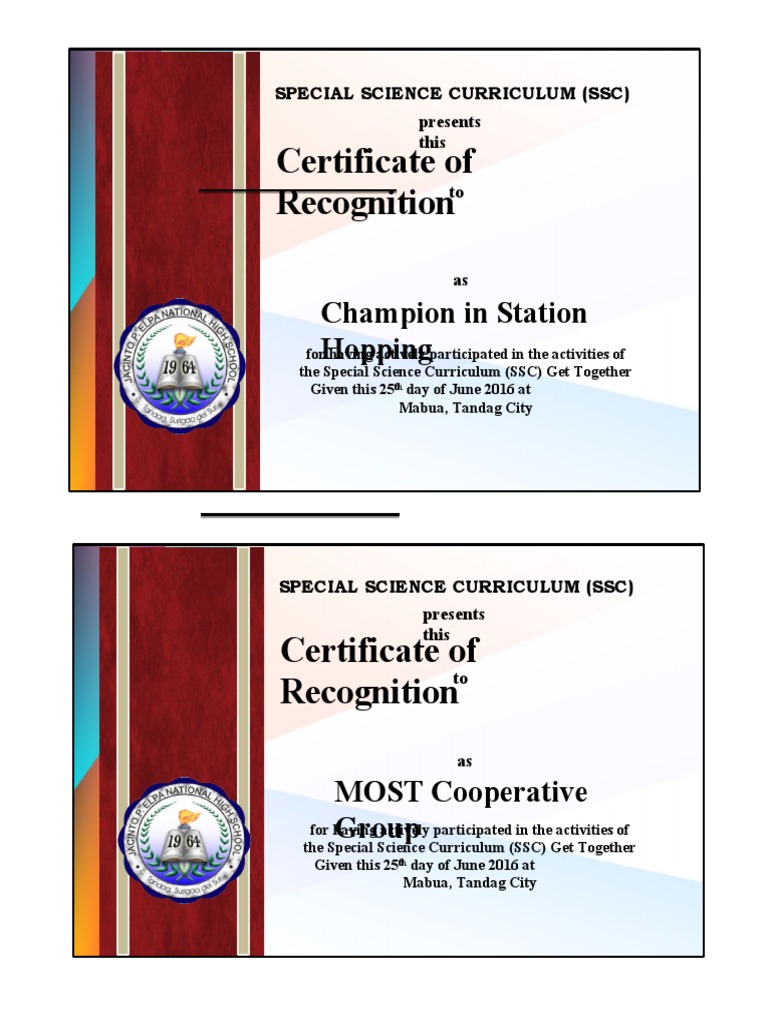 SSC GT Certificates | PDF