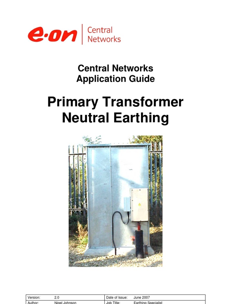 Application Guide - Primary Neutral Earthing | PDF | Transformer ...