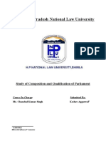 Himachal Pradesh National Law University: Study of Composition and Qualification of Parliament