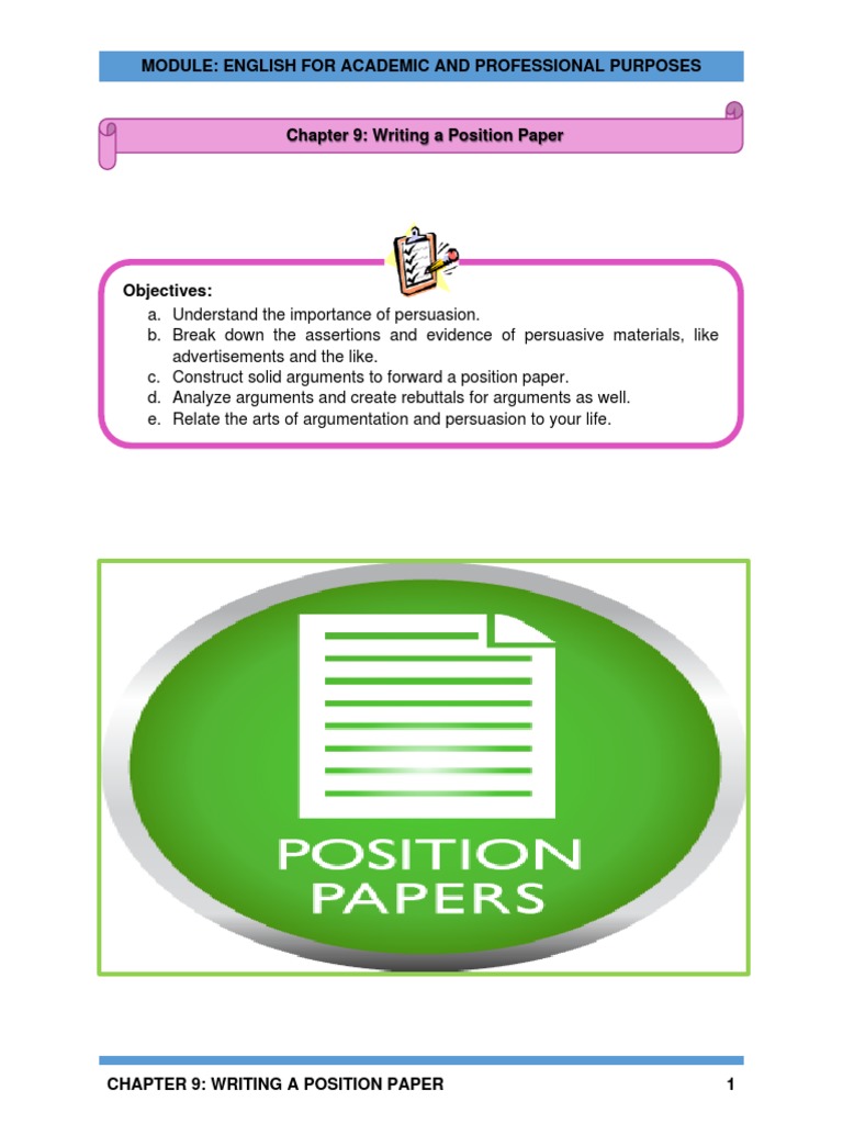 Academic Position Paper Guide | PDF | Argument | Essays