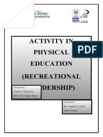Activity in Physical Education (Recreational Leadership)