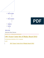 JSC Exam Center List of Dhaka Board 2013